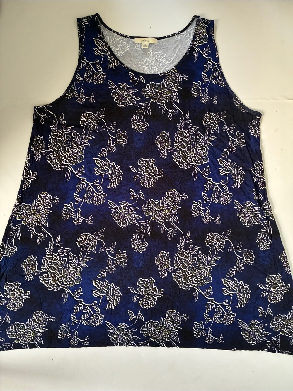Sejour Blue Floral Tank Dress 3X